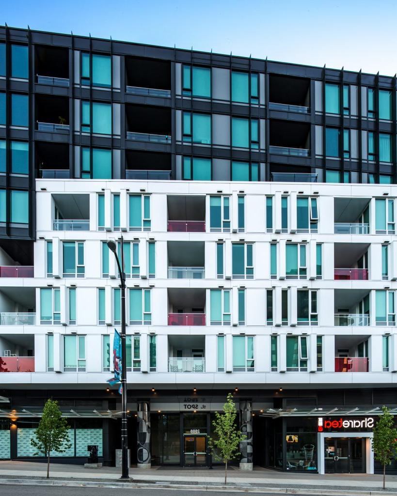 Front entrance of the Spot in Vancouver with entire building in this photo